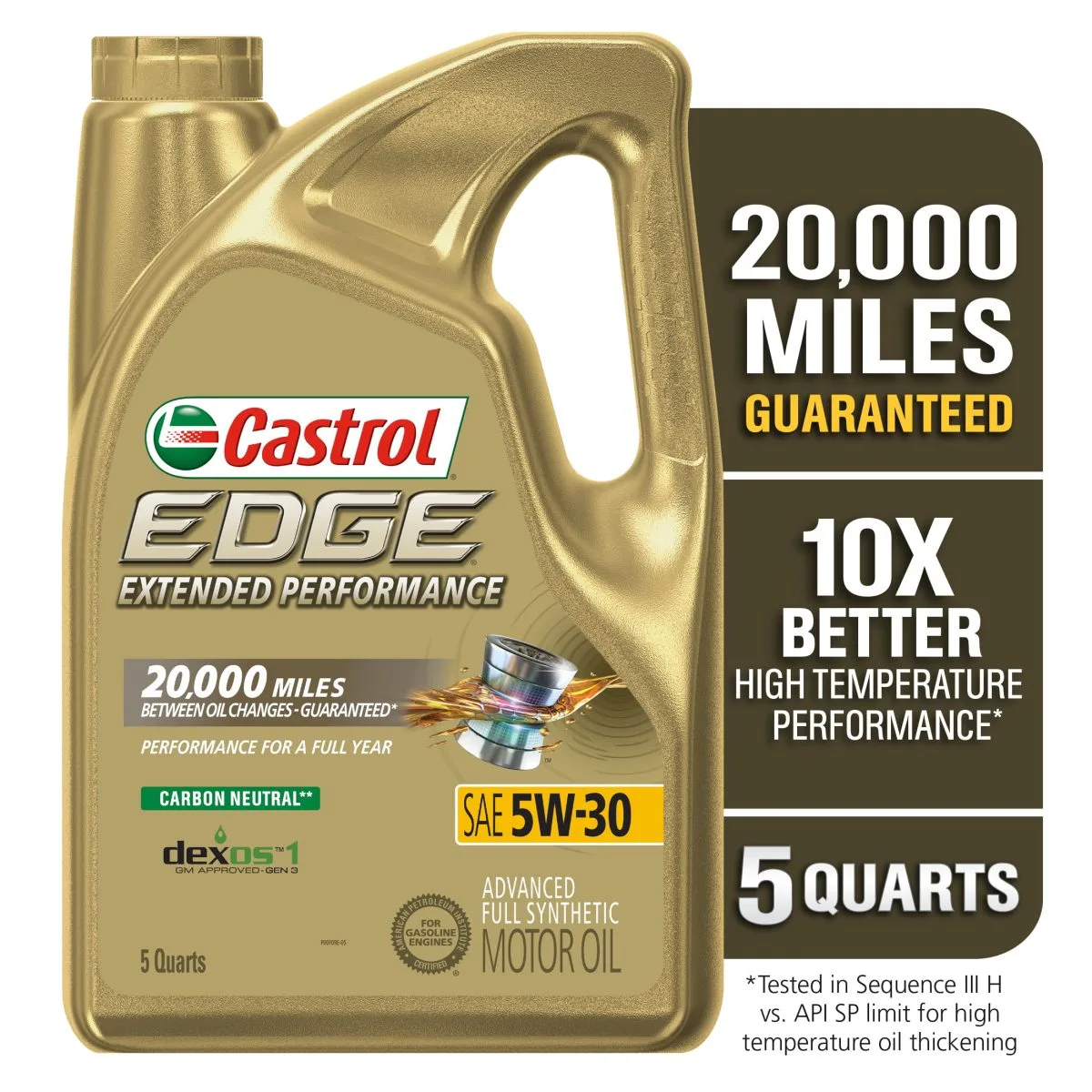 Castrol EDGE Extended Performance 5W-30 Advanced Full Synthetic Motor ...